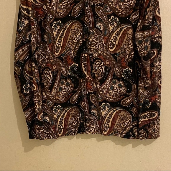 Croft & Barrow Women’s Size XL Cardigan Lightweight Paisley Brown Button Sweater - Picture 3 of 9